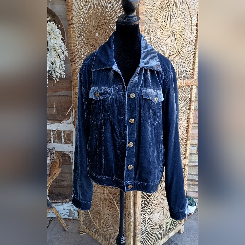 Rockin C Blue Velvet Material Women's Jacket_Large